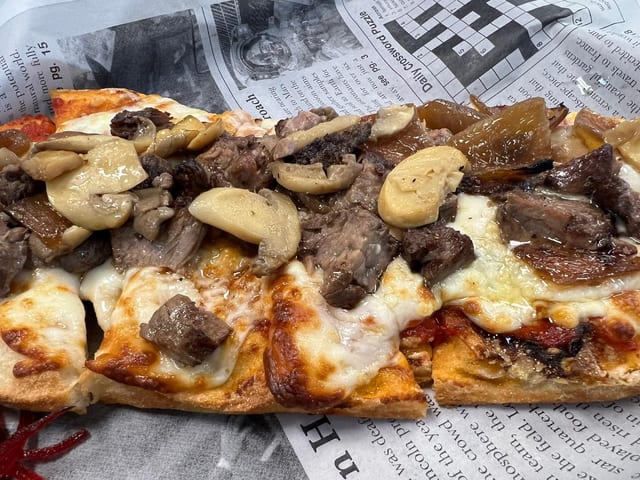 Steak Gorgonzola Pizza.