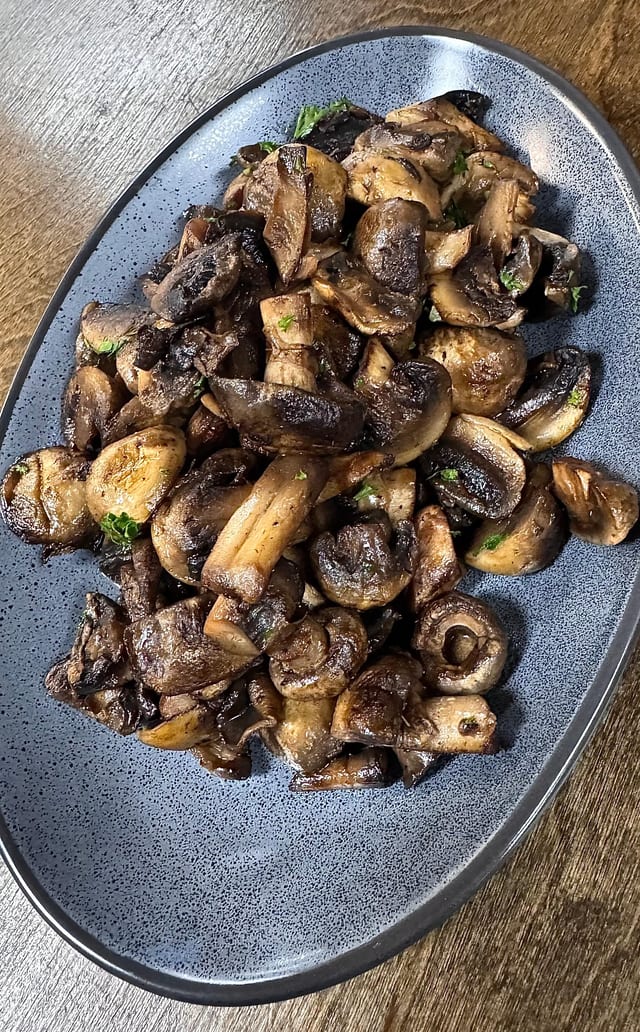 Garlicky Mushrooms.